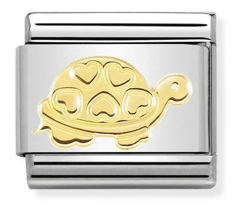 Nomination Element Link 18K Żółw z sercami Gold