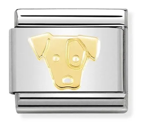 Nomination Element Link 18K Jack Russell Gold
