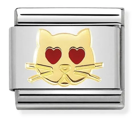 Nomination Element Link 18K Zakochany kot Gold