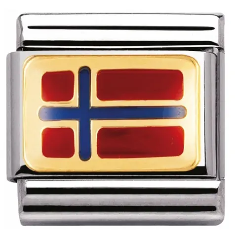 Nomination Element Link 18K Norwerska flaga Gold