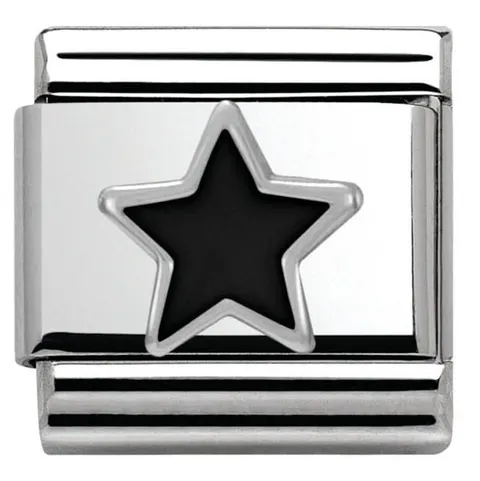 Nomination Element Gwiazdka Czarna Silver