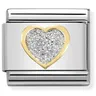 Nomination Element Link 18K Serce z brokatem Gold
