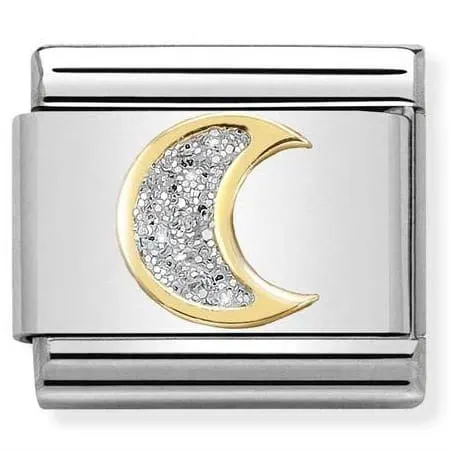 Nomination Element Link 18K Księżyc z brokatem Gold