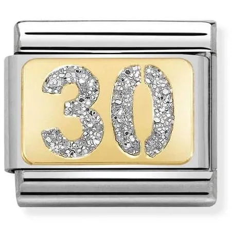 Nomination Element Link 18K Liczba "30" z brokatem Gold