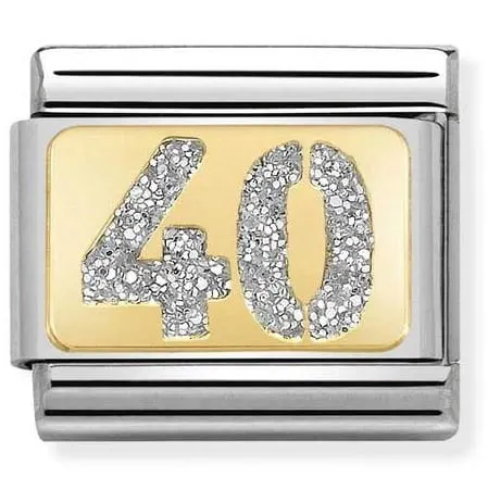 Nomination Element Link 18K Liczba "40" z brokatem Gold