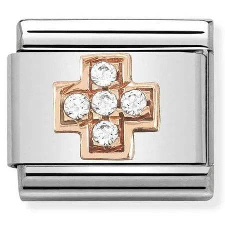 Nomination Element 9K Krzyż z cyrkoniami Rose Gold