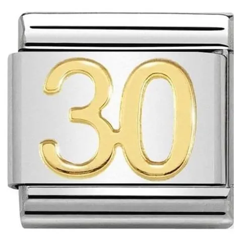 Nomination Element Link 18K Liczba "30" Gold
