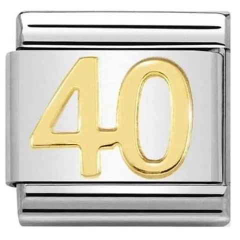 Nomination Element Link 18K Liczba "40" Gold