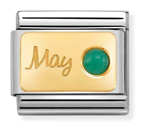 Nomination Element Link 18K Maj - Szmaragd Gold