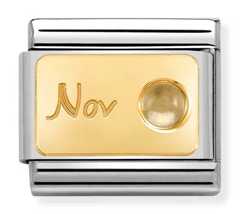 Nomination Element Link 18K Listopad - Cytryn Gold
