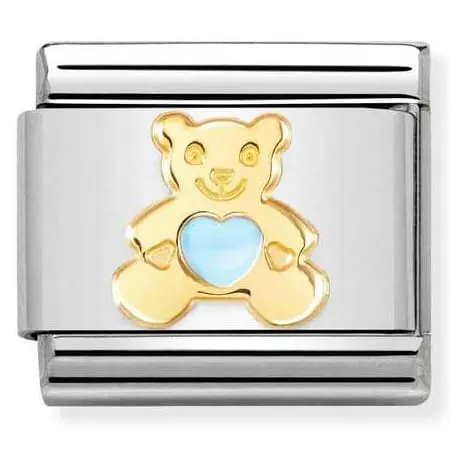 Nomination Element 18K Niebieski miś Gold
