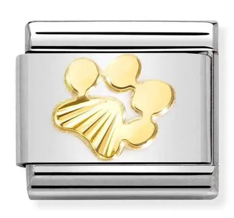 Nomination Element Link 18K Psia łapa diamentowana Gold