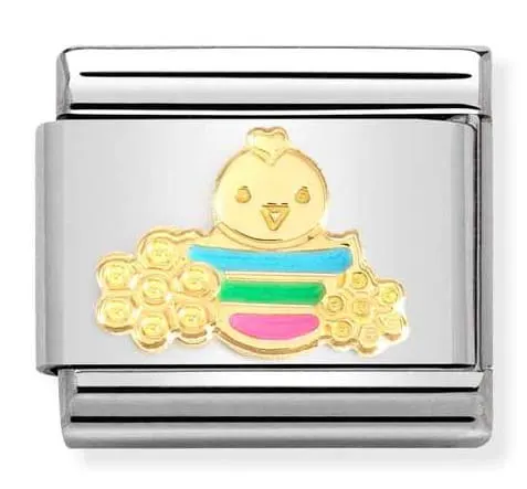 Nomination Element Link 18K Kurczaczek wielkanocny z kwiatami Gold