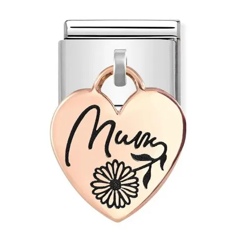 Nomination Element 9K Zawieszka z grawerem "Mum" Rose Gold