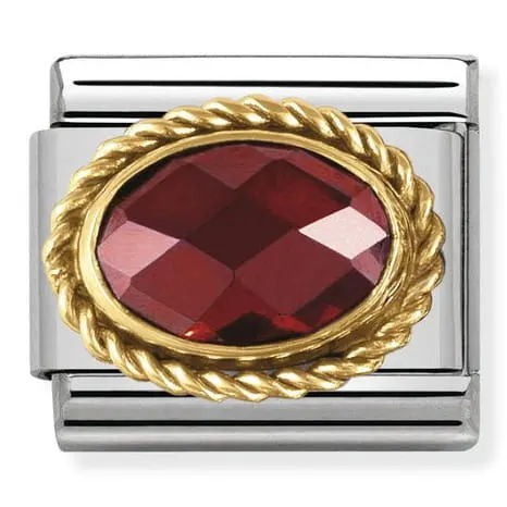 Nomination Element Link 18K Czerwona Cubic Zirconia ze złotym warkoczem Gold