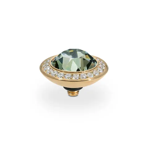 Oczko QUDO Tondo Deluxe Black Diamond złote 13 mm