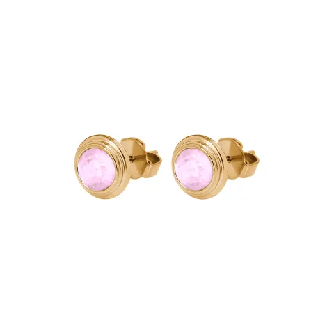 Kolczyki QUDO Oroli Crystal Soft Rose Ignite złote