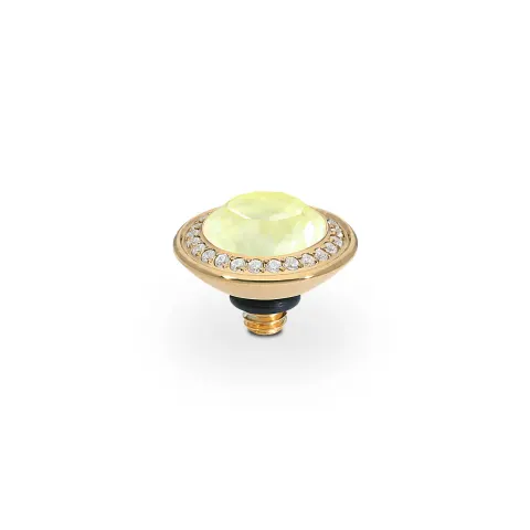 Oczko QUDO Tondo Deluxe Crystal Soft Yellow iIgnite złote 9 mm