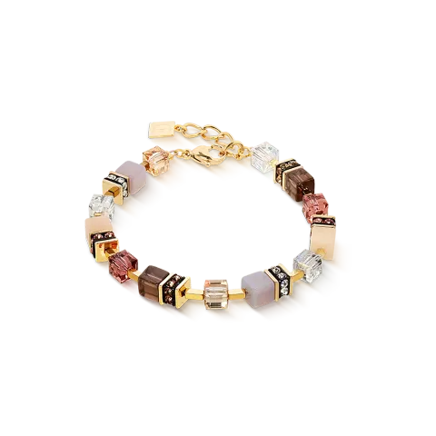 Bransoletka Coeur de Lion GeoCUBE® Precious Statement brązowa/złota