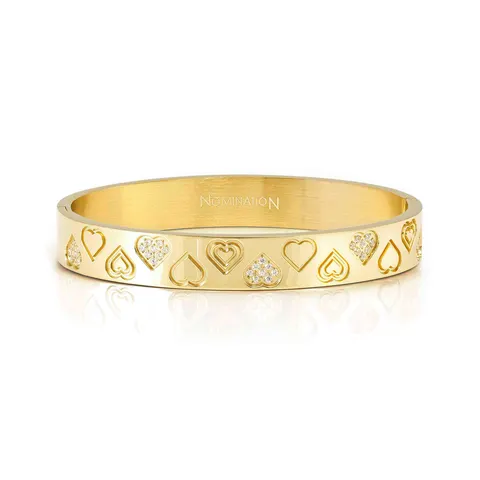 Bransoletka Nomination Pretty Bangles Serca złota szeroka