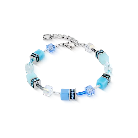 Bransoletka Coeur de Lion GeoCUBE® Iconic błekitna/srebrna