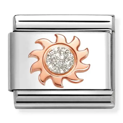 Nomination Element 9K Słońce z brokatem Rose Gold