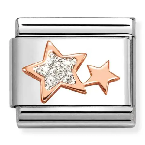 Nomination Element 9K Gwiazdy z brokatem Rose Gold
