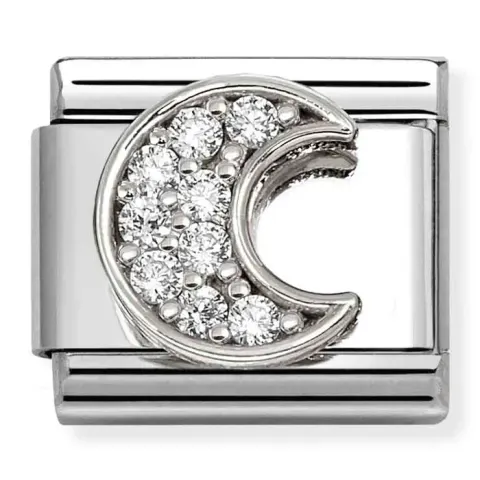 Nomination Element Księżyc z cyrkoniami Silver