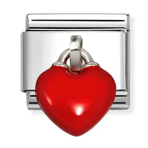 Nomination Element Link Silver 925 Zawieszka czerwone serce