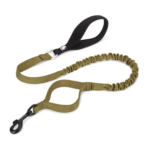 Smycz dla psa z amortyzatorem Truelove Adventure zielony-khaki