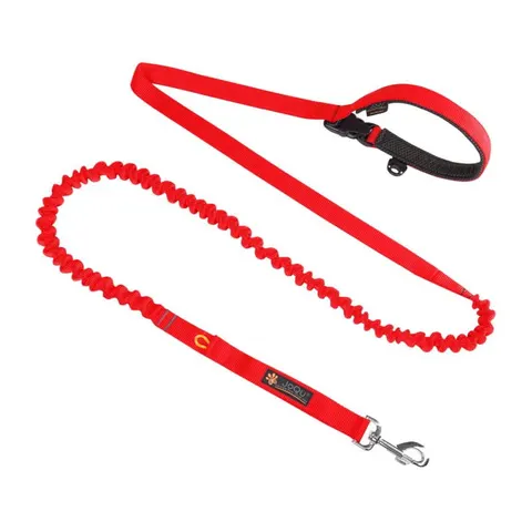 Smycz dla psa z amortyzatorem JoQu® Two Runners Leash czerwona
