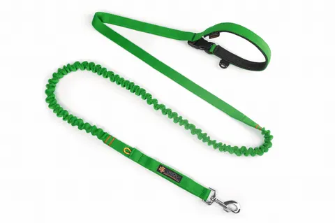 Smycz dla psa z amortyzatorem JoQu® Two Runners Leash zielona