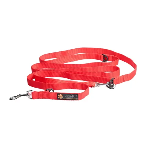 Smycz przepinana dla dużego psa JoQu® Classic 500 cm czerwona