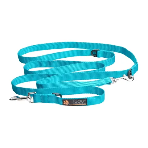 Smycz przepinana dla małego psa JoQu® Classic 250 cm turkusowa