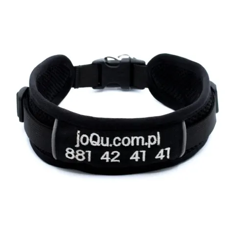 Szeroka personalizowana obroża dla psa JoQu® Extreme Collar czarna
