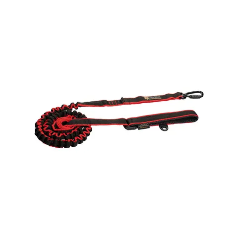 Smycz dla psa z amortyzatorem JoQu® Ultra Strong Runners czarno - czerwona
