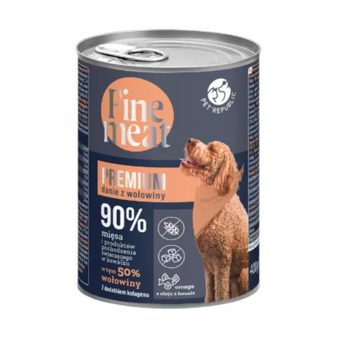 Mokra karma dla psa wołowina 90% mięsa Fine Meat Pet Republic 400g