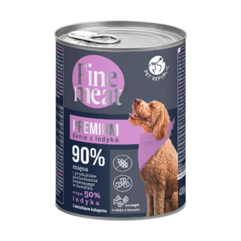 Mokra karma dla psa indyk 90% mięsa Fine Meat Pet Republic 400g