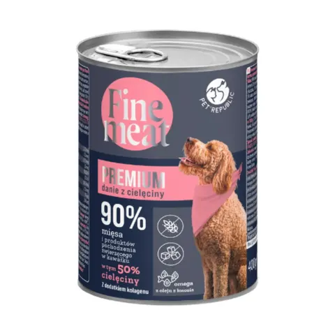 Mokra karma dla psa cielęcina 90% mięsa Fine Meat Pet Republic 400g