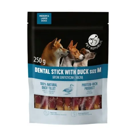 Gryzak dentystyczny dla psa o smaku Kaczki PetRepublic 250g
