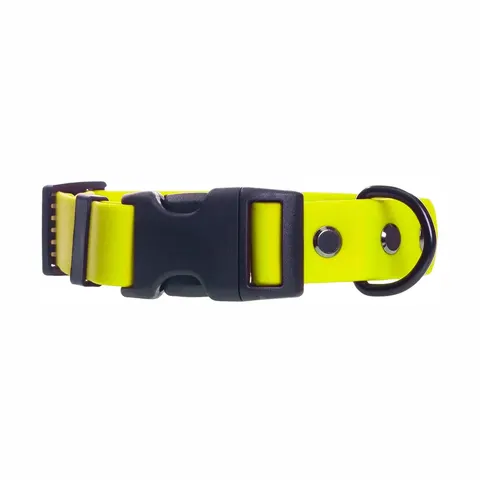 Obroża dla psa Biothane® 19mm z klamrą żółty neon