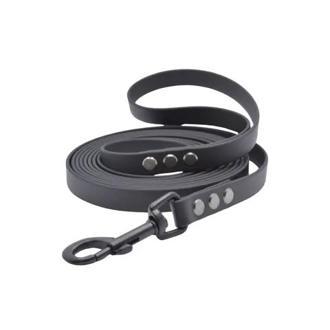 Smycz miejska dla średniego psa BioThane® czarna (16mm, 3m)