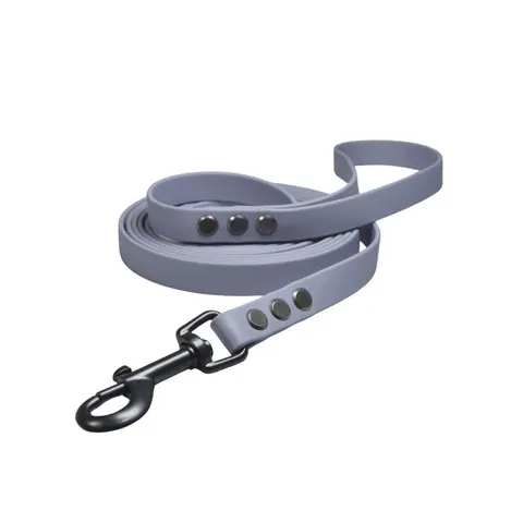 Smycz miejska dla średniego psa BioThane® szara (16mm, 3m)