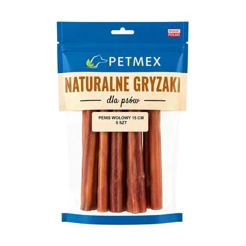 Penis wołowy 15cm 5szt Petmex naturalny gryzak dla psa