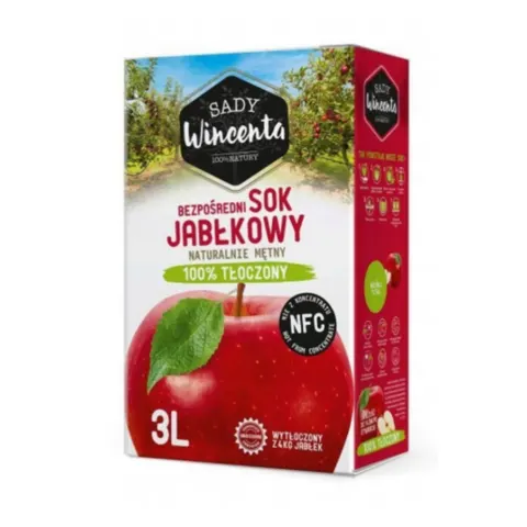 Tłoczony sok jabłkowy 3l NFC bez dodatków