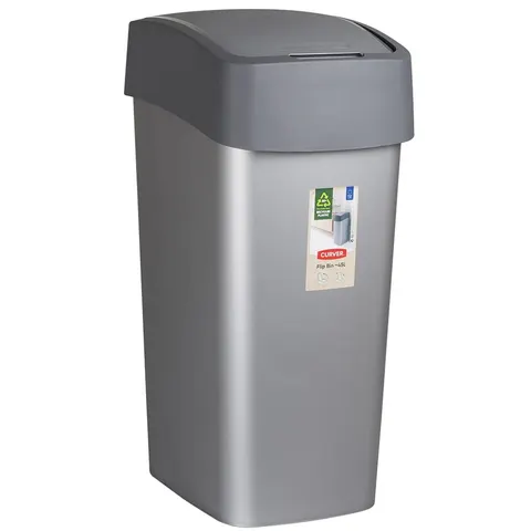 Kosz na śmieci PACIFIC FLIP BIN 50L srebrno-szary CURVER 186181