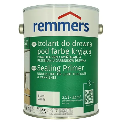 Biały izolant do drewna pod farbę kryjącą Remmers 2,5L