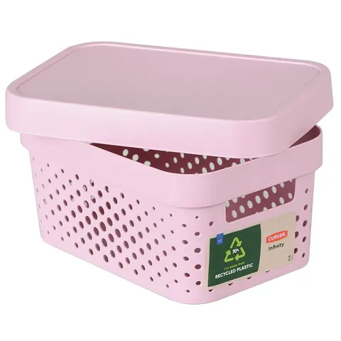Pojemnik ażurowy z przykrywką Infinity 4,5L Curver różowy 229156