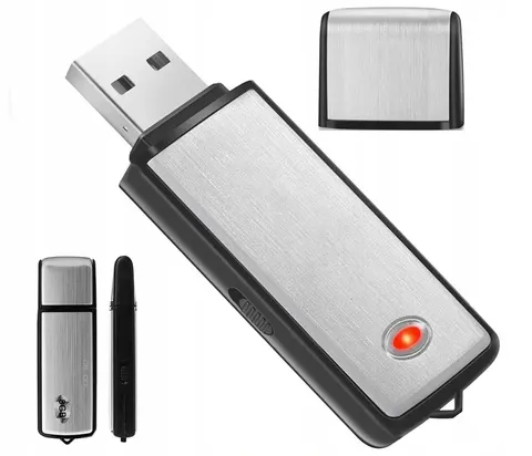 Mini dyktafon detektywistyczny ukryty w pendrive USB 8 GB 16 h 192 kbps