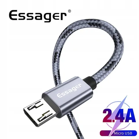 Kabel USB 2,4 A micro USB QC 3.0 1 m gray Essager
